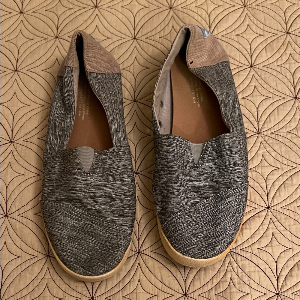Toms Charcoal and Tan Slip-On Shoes